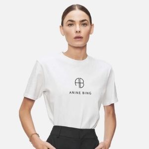 ANINE BING HUDSON TEE MONOGRAM - SIZE L